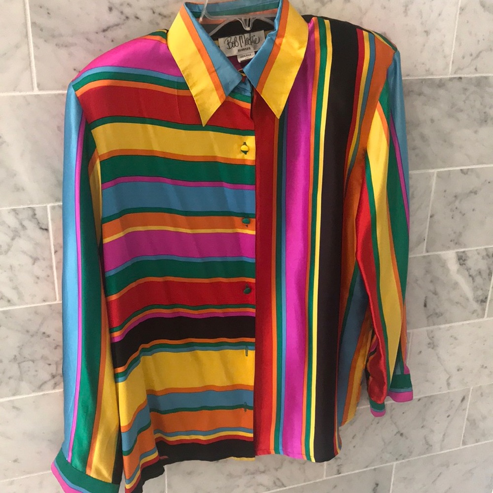 Bob Mackie stunning tonal silk blouse - beautiful and never worn! Vintage💝❤️⭐️